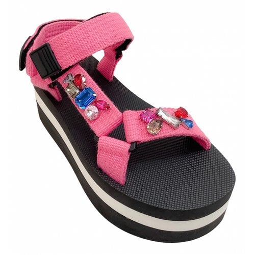 Pre-owned Marni Cloth Sandal In Pink