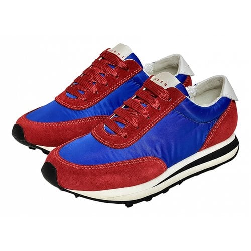 Pre-owned Marni Leather Trainers In Red