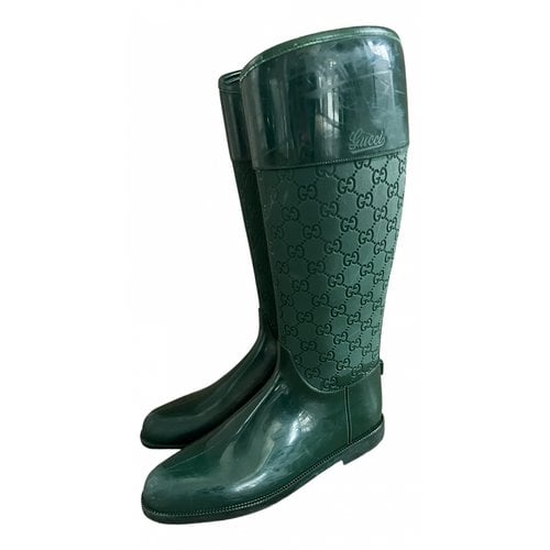 Pre-owned Gucci Riding Boots In Green
