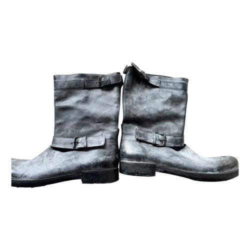 Pre-owned Marsèll Leather Boots In Anthracite