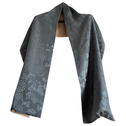 Pre-owned Shanghai Tang Silk Scarf In Grey