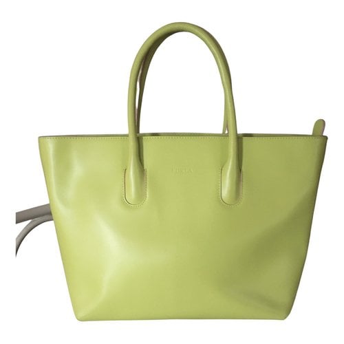 Pre-owned Furla Candy Bag Leather Handbag In Green