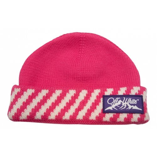Pre-owned Off-white Wool Beanie In Pink