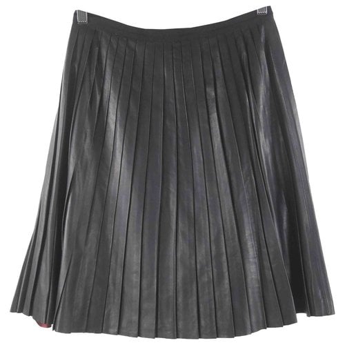 Pre-owned Paul Smith Leather Mid-length Skirt In Black