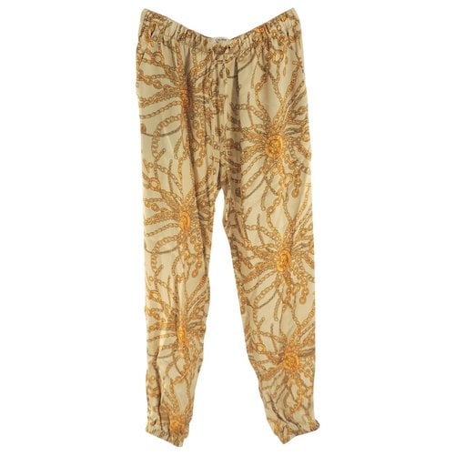 Pre-owned Celine Trousers In Gold