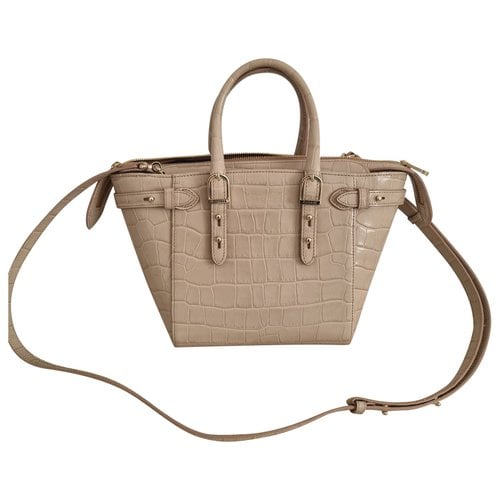 Pre-owned Aspinal Of London Leather Mini Bag In Beige