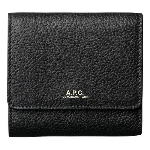 Pre-owned Apc Leather Wallet In Black