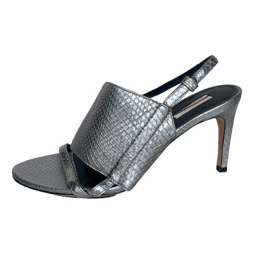 Pre-owned Calvin Klein Collection Leather Sandals In Grey