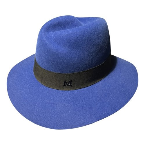 Pre-owned Maison Michel Wool Hat In Blue