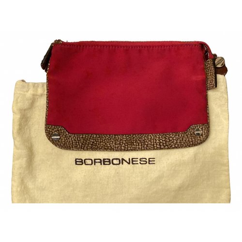 Pre-owned Borbonese Cloth Clutch Bag In Red
