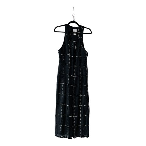 Pre-owned Sonia Rykiel Linen Maxi Dress In Black