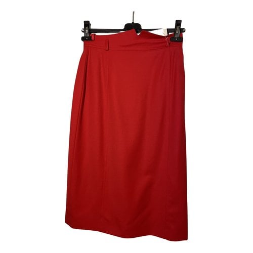 Pre-owned Escada Wool Mid-length Skirt In Red