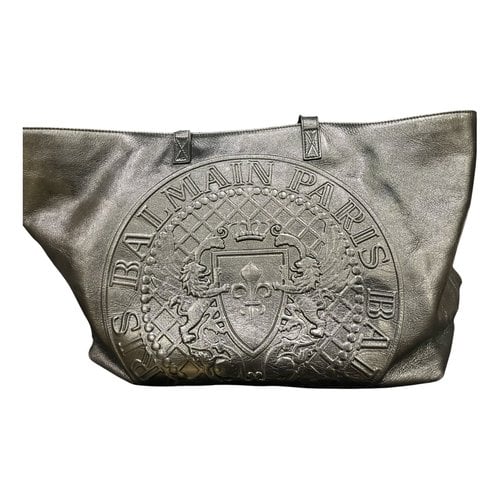 Pre-owned Balmain Leather Handbag In Metallic
