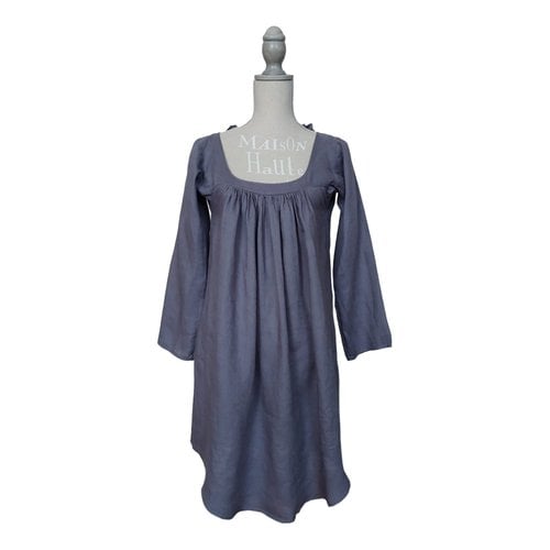 Pre-owned Aspesi Linen Mini Dress In Grey