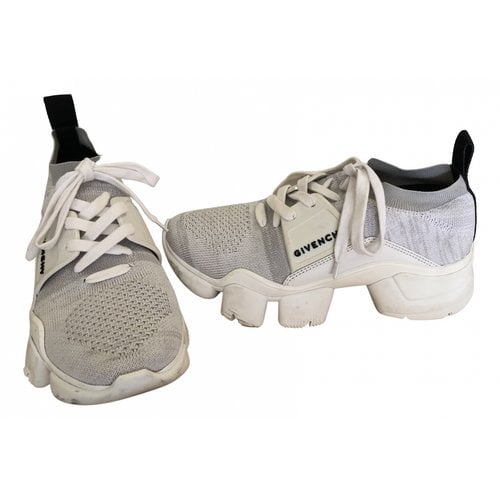 Pre-owned Givenchy Jaw Cloth Trainers In Grey