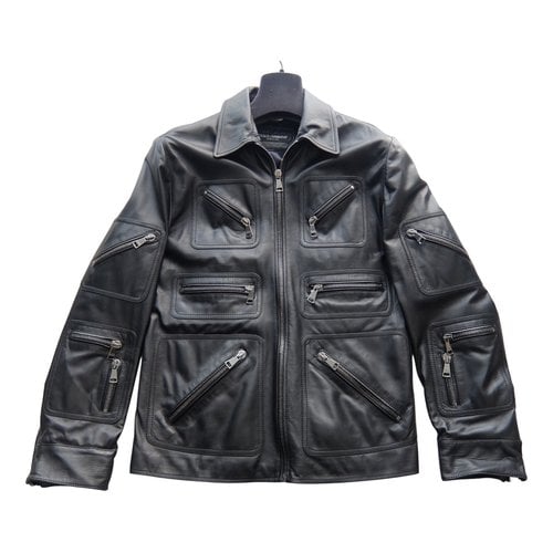 Pre-owned Dolce & Gabbana Leather Vest In Black