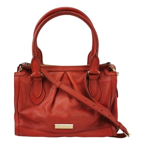 Pre-owned Burberry Leather Bag In Red