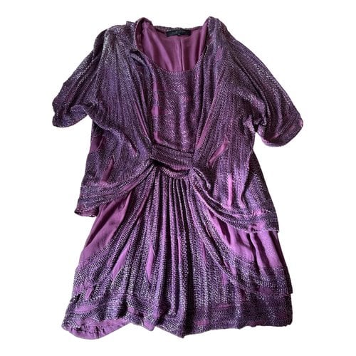 Pre-owned Elie Saab Glitter Dress In Purple