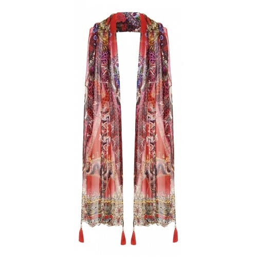 Pre-owned Camilla Silk Scarf In Red