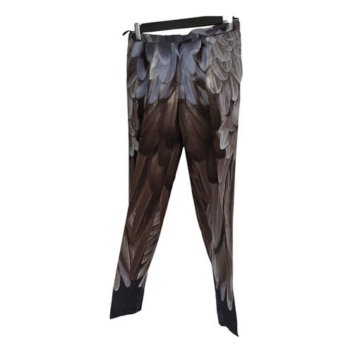 Pre-owned Prada Silk Straight Pants In Metallic