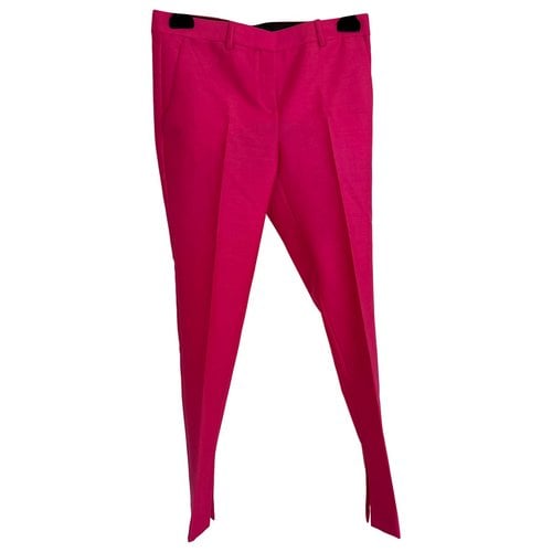 Pre-owned Versace Wool Trousers In Pink