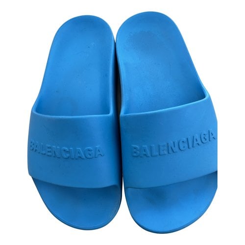 Pre-owned Balenciaga Mules In Turquoise