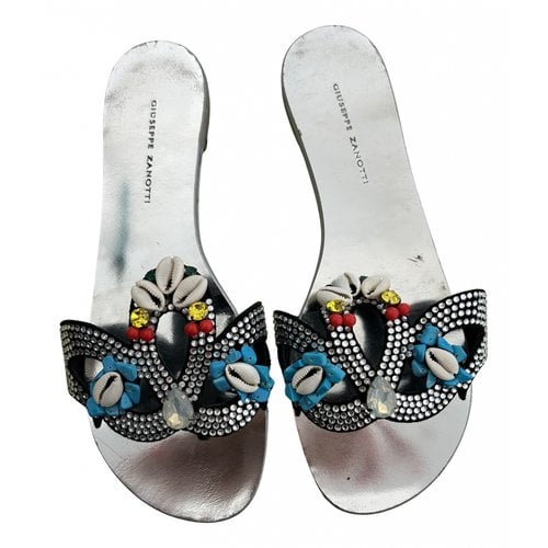 Pre-owned Giuseppe Zanotti Velvet Sandals In Multicolour