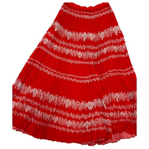 Pre-owned Self-portrait Maxi Skirt In Red