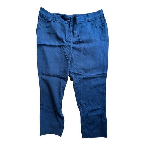 Pre-owned Akris Silk Trousers In Blue