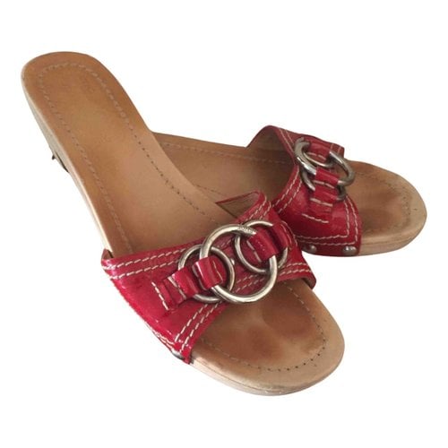 Pre-owned Carshoe Patent Leather Sandals In Red