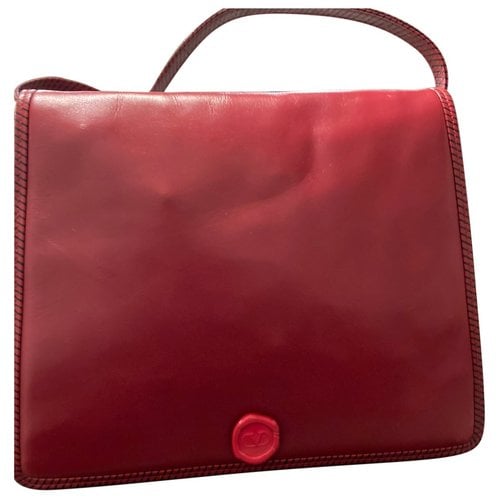 Pre-owned Valentino Garavani Leather Handbag In Burgundy
