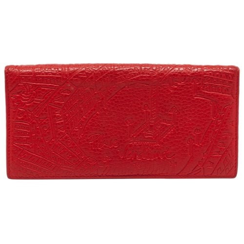 Pre-owned Carolina Herrera Leather Wallet In Red