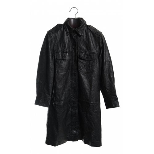Pre-owned Zadig & Voltaire Leather Coat In Black