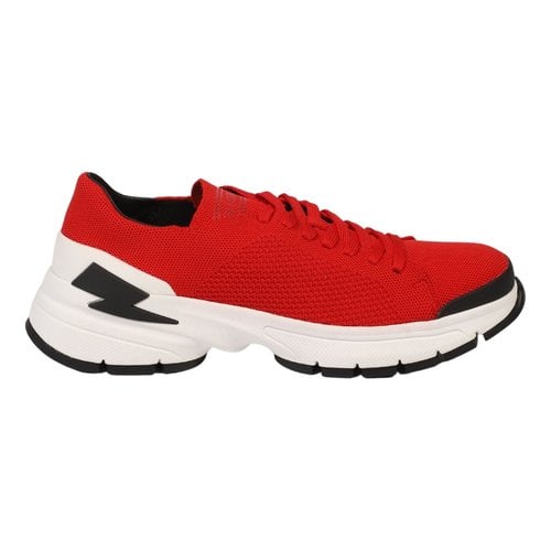 Pre-owned Neil Barrett Leather Low Trainers In Red