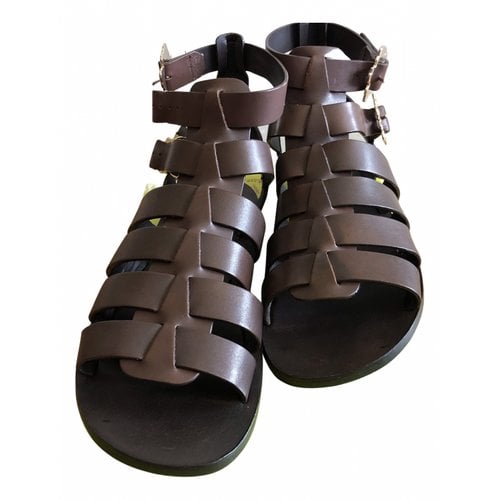 Pre-owned Ted Baker Leather Sandal In Brown