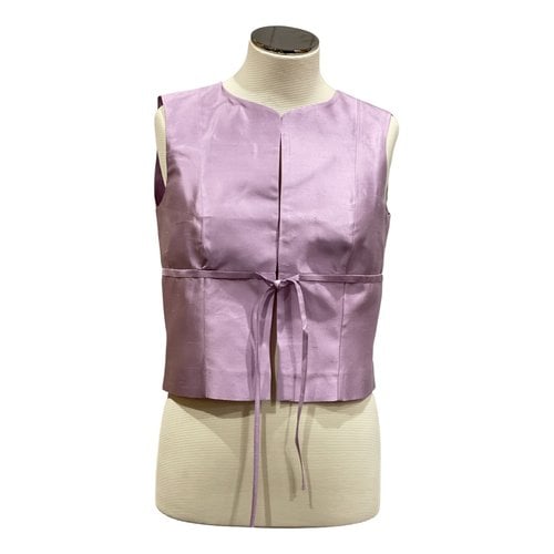 Pre-owned Tara Jarmon Silk Vest In Purple