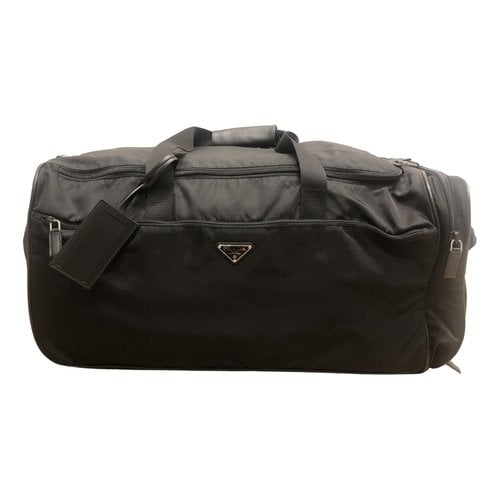 Pre-owned Prada Cloth Travel Bag In Black