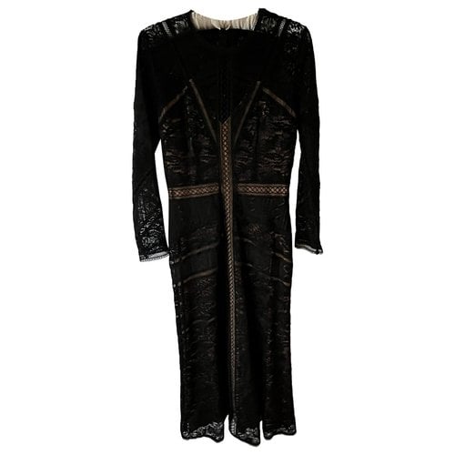 Pre-owned The Kooples Lace Maxi Dress In Black