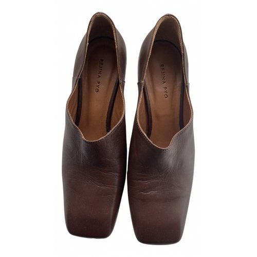 Pre-owned Rejina Pyo Leather Heels In Brown