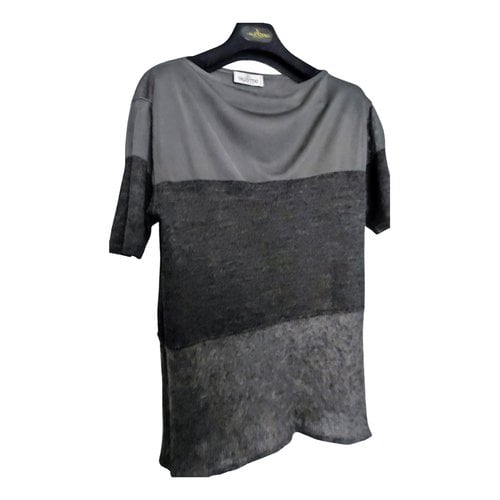 Pre-owned Valentino Vltn Jersey Top In Grey