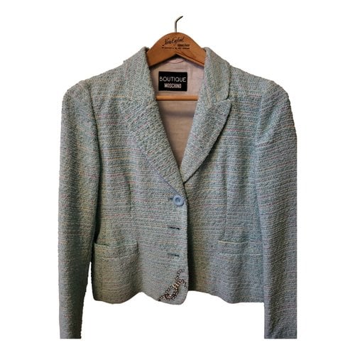 Pre-owned Moschino Blazer In Turquoise
