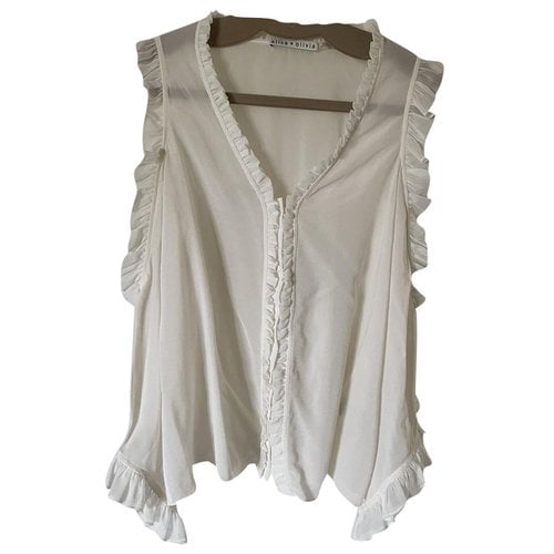 Pre-owned Alice And Olivia Silk Blouse In White