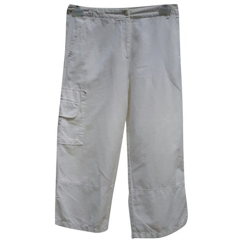 Pre-owned Closed Linen Large Pants In White