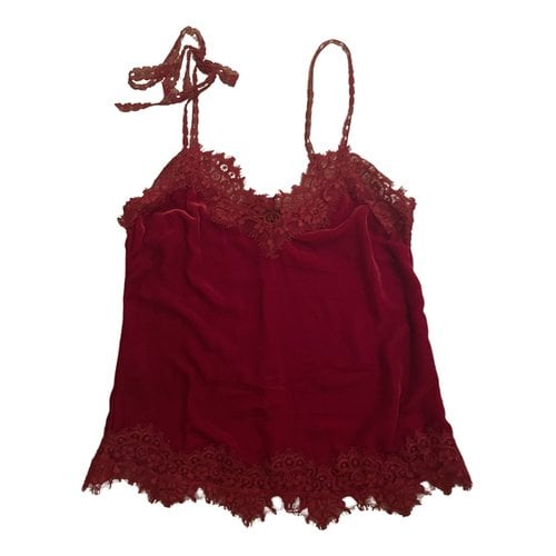 Pre-owned Pinko Velvet Camisole In Red