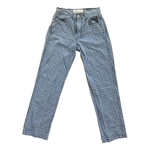 Pre-owned Reformation Straight Jeans In Blue