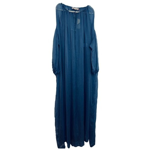 Pre-owned Stella Mccartney Silk Maxi Dress In Blue