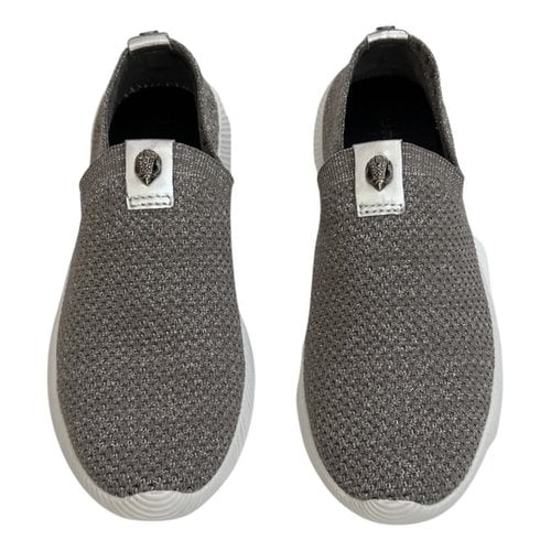 Pre-owned Kurt Geiger Cloth Trainers In Silver