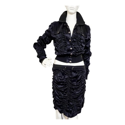 Pre-owned Dior Silk Skirt Suit In Black