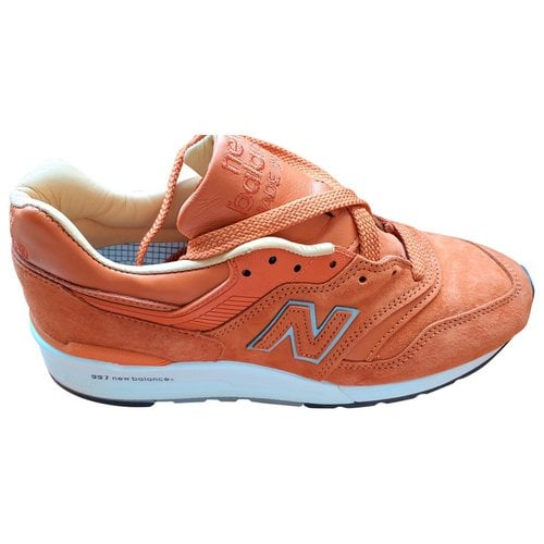 Pre-owned New Balance Leather Low Trainers In Orange