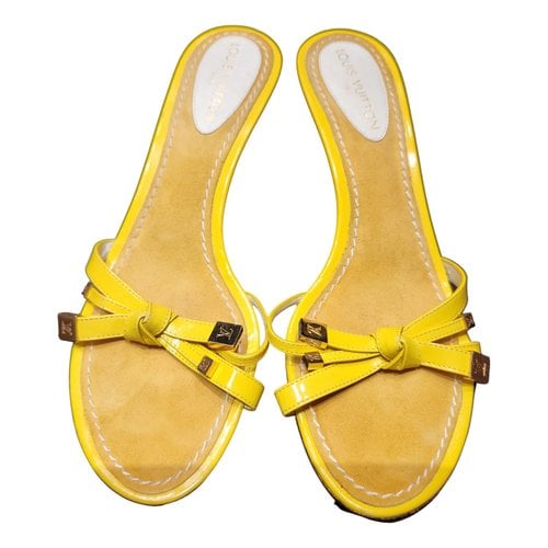 Pre-owned Louis Vuitton Patent Leather Sandal In Yellow